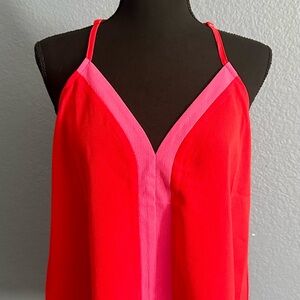 Brand new red & pink flowy tank
